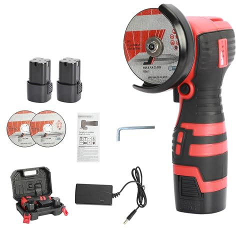 Mini-Winkelschleifer kabellos, Elektro-Poliermaschine Akku-Schleifer mit 2 Batterien, Mini-Winkelschleifer mit bürstenlosem Reinkupfermotor (18V)