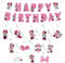 Luchild 14PCS Minnie Maus Geburtstag Deko Mädchen Mini Maus Bunting Girlande Hängende Deko Rosa Geburtstagsdeko Swirl Decorations Happy Birthday Banner für Mickey Kindergeburtstag Thema Party Deko