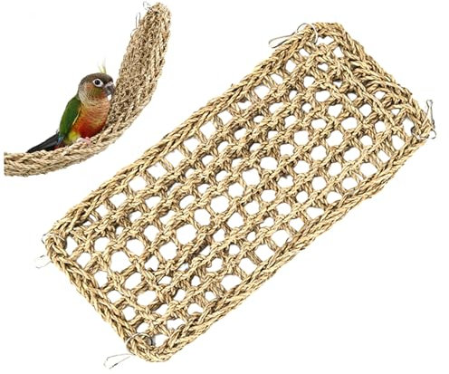Cndiyald Vogelspielzeug Vogel Seegras Matte 15.75x7,48 Zoll Natures Gras gewebt