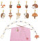 BENECREAT 11Pcs Legierung Zahl Stricken Reihe Zähler Ketten, Antik Silber Herbst Thema Charme Verriegelung Masche Marker mit Hummer Klaue Clasps für Stricken Weben Nähen Zubehör