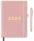 BELIAYAS Terminkalender 2025 A5, Terminplaner Softcover mit PU-Leder, 12-Monate-Kalender (Jan.2025-Dez.2025) mit 1pcs Schwarzer Kugelschreiber(1.0mm), 3 Seiten für 1 Woche, 156 Seiten, Rosa