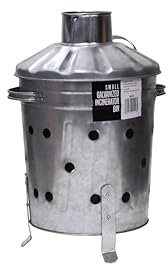 SWL15 Litre Compact 15L Galvanised Metal Incinerator Recycle Burning Leaves Garden Rubbish Fire Wood Burner (15 Litre)