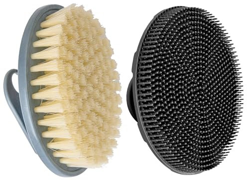 INNERNEED Körperschrubber aus weichem Silikon in Lebensmittelqualität, Duschbürste, Handreinigung, Hautbürste, mit PP-Duschbürste für Peeling, Cellulite-Behandlung