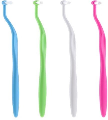 ElevateTech 4 Stück Tuft Zahnbürste Kieferorthopädische Zahnbürste Zahnbürste mit Endbüscheln Ultraweich Zahnfleischbürsten Interdentalzahnbürste für Zahnspangen Retainer Zahnimplantate Zahnreinigung