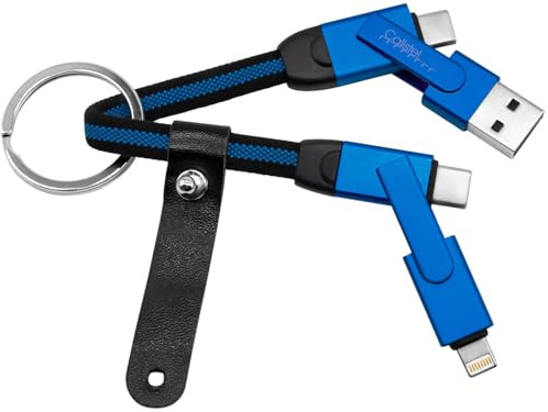 Callstel Adapterkabel: 4in1-PD-Daten- & Schnellladekabel, 100 W, USB-C/USB-A/Lightning, 20 cm (4 in 1 Ladekabel, USB Schnelladenkabel, OTG)