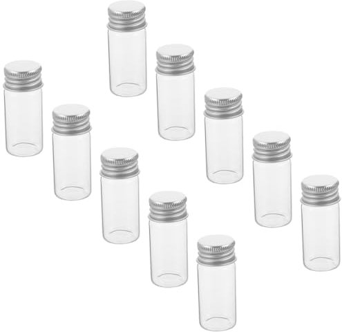 Gatuida 20pcs Reusable Glass Bottles for Candy Storage Glass Jars Lids for Tea Storage Bottles Lids