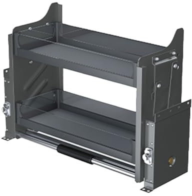 TWHZSAI Mueble de Cocina abatible con Sistema de estantes extraíbles de Aluminio de 2 Niveles (46 x 28 x 54 cm) Estantes Que ahorran Espacio para Levantar electrodomésticos en los gabinetes Superior