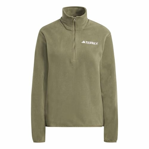 adidas Women's Terrex Multi Essentials Half Zip Fleece Jacket, Olive strata, M
