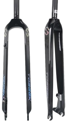 Asdfeop Forcella Anteriore in Carbonio 26 27,5 29 Pollici Forcella MTB Rigida Tubo Dritto da 1-1/8'' Forcella per Bici da Corsa e Salita 9 * 100 mm QR