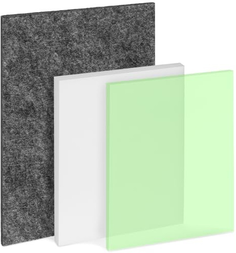 Swpeet 3 Stück Leder Punch Pads Set, einschließlich Gummi Punch Chisel Mat, Harte PE Loch Stanzmatten, Schallabsorbierende Matte, für Leder Arbeiten DIY Handwerk