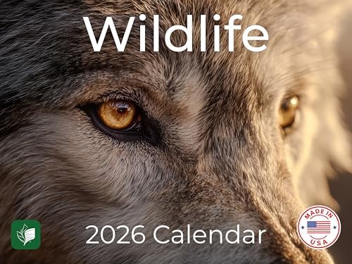 2026 Wildlife Wall Calendar – 12×18 Large Grid – Beautiful Animal & Nature Photography – Thick Paper, Eco-Friendly, Made in USA – Malona