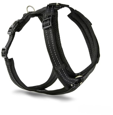 Wolters Hundegeschirr Light Mesh | Brustgeschirr mit Sicherheitsverschlüssen | Farbe Schwarz - Gr. S (44-60 cm)