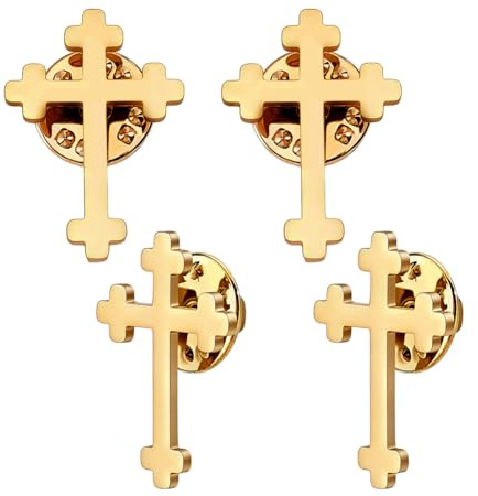 AHANDMAKER Kreuz Anstecknadeln für Männer, rostfreier Stahl Glaube Kreuz Nadel Broschen Anzug Kragen Accessoires für Kleidung Pullover Hüte Rucksäcke Geschenke