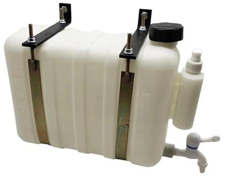 harayaa Réservoir d'eau, bidon pratique et polyvalent avec distributeur de savon, accessoire portable blanc pour remorques et usage agricole, Longueur 47 Cm