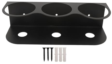 EOJDDPA Spray Bottle Holder Wall Mount Heavy Duty Carbon Steel Storage Rack Multi Organizer for Garage Home Craft Workspace Paint Bottle Organizer Black (3 Hole)