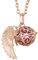 Morella Halskette Damen roségold Edelstahl 70 cm mit roségoldenem Anhänger Engelsflügel und Klangkugel rosa Ø 16 mm in Schmuckbeutel