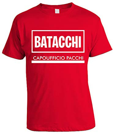 bubbleshirt Tshirt Uomo Film Cult Anni '80 ragionier ugo Batacchi capoufficio pacchi Loris Batacchi Manica Corta Rossa Taglia XXL