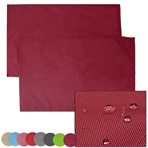 JEMIDI Outdoor Platzdecken Tischset Platzdeckchen Tischunterlage Tischuntersetzer wasserabweisend Platzset 2er Pack Bordeaux
