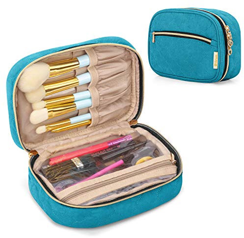 Yarwo Sac pour Pinceaux Maquillage, Mini Trousse de Maquillage pour Pinceaux Maquillage(jusqu'à 18.5 cm), Trousse de Toilette pour Set Pinceaux Maquillage, Sarcelle(Sac Uniquement)