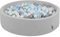 KiddyMoon Piscine À Balles pour Bébé Rond 120X30cm/200 Balles 7Cm Grande Fosses À Boules Jouet Enfant, Gris Cl:Perle-Gris-Transp-Babyblue-Menthe