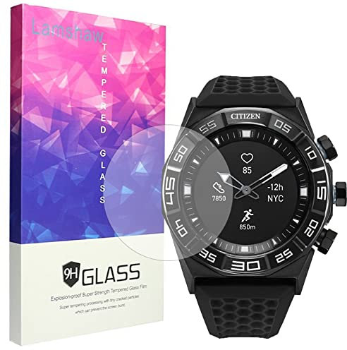 Giaogor Screen Protector Compatible with Citizen CZ Smart Hybrid Smartwatch 44 mm, 9H Hardness Tempered Glass Screen Protector for Citizen CZ Smart Hybrid Smartwatch 44 mm (Pack of 3)