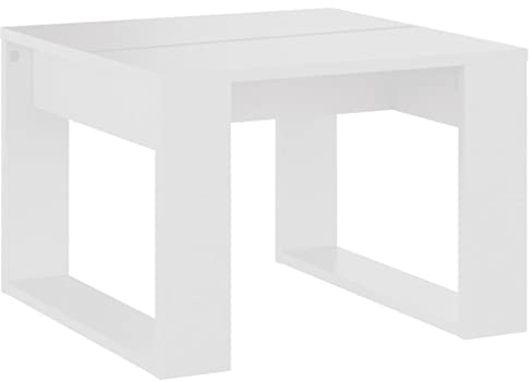 vidaXL Beistelltisch Couchtisch Wohnzimmertisch Kaffeetisch Sofatisch Teetisch Tisch Wohnzimmer Wohnzimmermöbel Weiß 50x50x35cm Holzwerkstoff