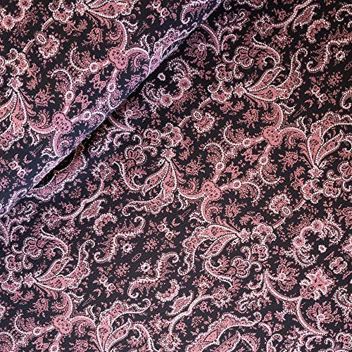 (11,90 /m) Stoff Chiffon Paisley braun Meterware Chiffonstoff Sommer zum Nähen (braun)