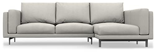 NOCKEBY 2-Sitzer Sofa mit rechter Chaiselongue Schonbezug Ersatz handgefertigt kompatibel mit NOCKEBY Sofa mit Chaiselonge rechte Seite – nur Bezüge (Leinenmischung, Leinen)