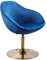 möbelando Loungesessel SIRAN Samt Blau/Gold 70x79x70 cm Design Drehstuhl | Clubsessel Polsterstuhl mit Armlehne | Drehsessel Cocktailsessel Lounge | Barsessel Besucherstuhl | Sessel mit Stoffbezug