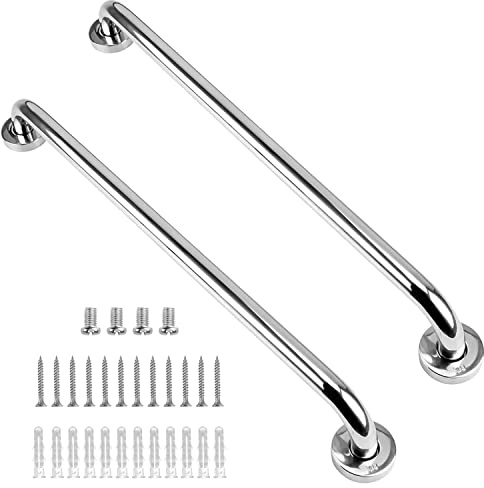 supregear Bathroom Grab Bar (2 Pack), Bathroom Grab Safety Grab Bars 304 Stainless Steel Balance Grab Bar in Chrome for Bathtub Toilet Kitchen Bedroom, Concealed Screw Wall Mounted (30 cm)