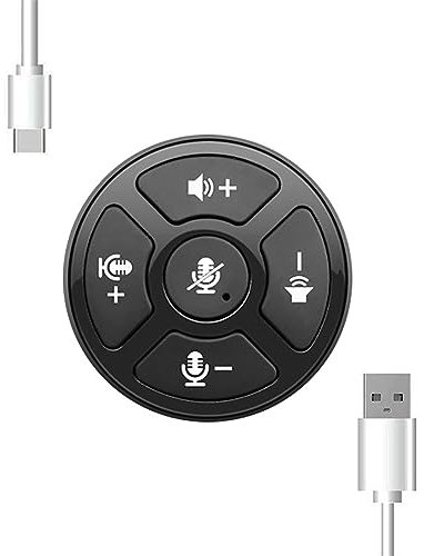 Microphone de Conférence USB, Micro à Condensateur Omnidirectionnel à 360° avec Interrupteur de Commande Muet, Lumière LED, Micro Haut-Parleur de Bureau, pour Voix de Jeu, Conférence Web