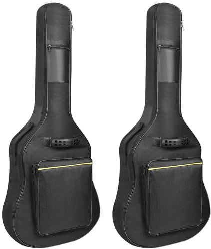 Mdvora Gitarrentaschen, 2 Stück, Gitarrentasche, 96,5 cm, 101,6 cm, 104,1 cm, wasserdichte Oxford-E-Gitarren-Gig-Tasche, zwei Taschen, für akustische Konzertgitarre, Ukulele, Bassgitarre (2 Stück),