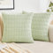 EMEMA Kordsamt Kissenbezüge Dekorative Sofakissen Moderne Kissenhüllen 40x40 cm Dekokissen Weicher Zierkissenbezug für Wohnzimmer Sofa Schlafzimmer 2er Set Bohnengrün