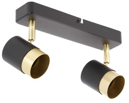 GTV lighting - Deckenleuchte ORIO - alluminium - LED Deckenlampe - IP20 - Deckenspot 2-flammig - schwenkbarer Deckenstrahler - Modern Strahler Deckenspot - schwarz