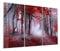 DEQORI Glasbilder Acrylglas | Motiv Roter Blätterwald | horizontal 3-teilig 150x100 cm | große XXL Deko | Wandbilder für Wohnzimmer, Schlafzimmer, Flur & Küche | moderne Wanddeko
