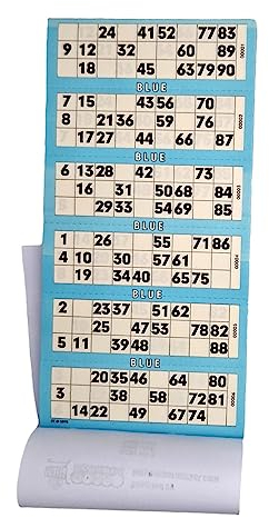 Bingosupermarket Bingo Tickets 600 Pad 6 To a Sheet 1-90 Perforated (Blue)
