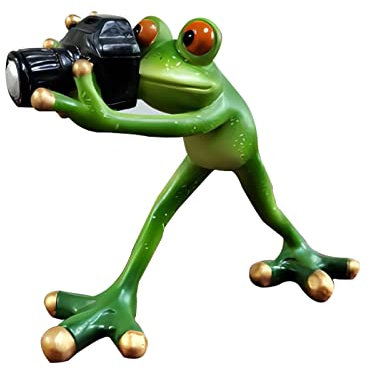 BUPOfromcn Outdoor Decor Garten Frosch Geschenke, Paparazzi Kamera Dekor, Harz Handwerk für Regale Tisch Schreibtisch, Statuen für Garten