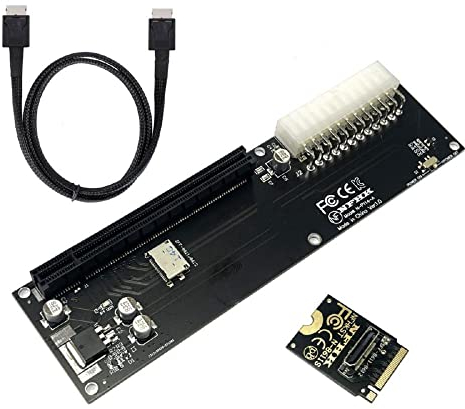 xiwai Oculink SFF-8611 Datenkabel, PCI-E 3.0 Karte – PCI Express M.2 M-Key auf SFF-8612 Host-Adapter für GPD Win Max2 externe Grafikkarte & SSD