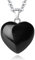 XIANNVXI Kristalle Obsidian Kette Liebe Herz Anhänger Obsidian Halskette Damen Silber Heilung Kristall Heilstein Edelsteine Reiki Schmuck Frauen Anhänger Geschenk am Valentinstag