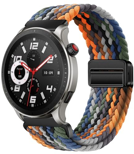 BIRDTOBR Cinturino per Amazfit GTR 4/ GTR 3/ GTR 2/ GTR 47mm, 22mm Regolabile Doppio Magnetico Nylon Sport Cinturini di Ricambio per Amazfit GTR 4 Pro/GTR 3 Pro/GTR 2e