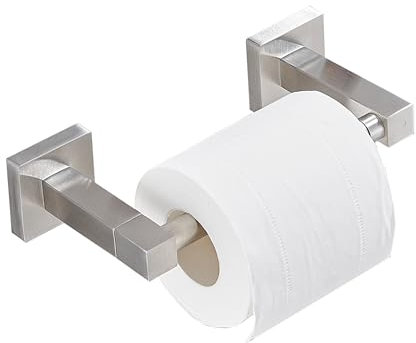 Toilettenpapierhalter zur Wandmontage, schwenkbar, quadratisch, Edelstahl, modernes Design (Silber)