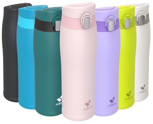 AORIN Botella Agua Acero Inoxidable 18/8 con 2 Tapas, 750ml Botella Agua Niños, Botella Térmica Anti-Fugas, Botella Gimnasio, Termo sin BPA para Deportes, Exterior, Viajes y Escuela