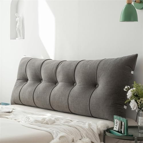 Bed and Sofa Backrest Cushion Premium Upholstered Bed Wedge Cushion Upholstered Headboard Cushion Daybed Cushion Triangular Angle Reading Backrest (Color : A, Size : 150x55x20cm)