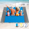 BELEVO Stranddecke Sandfrei, Strandmatte Picknickdecke Groß 210 x 200 cm Wasserdicht Campingdecke Leicht Tragbar Strand Zubehör für Strandurlaub, Camping, Picknick (Blau/Grau)