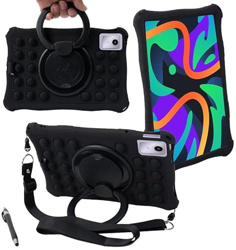 YHFZR Coque pour Lenovo Tab M11, Support Rotatif Stand Silicone Antichoc Léger Housse de Protection pour Lenovo Tab M11 TB330FC 11 Pouce, Noir