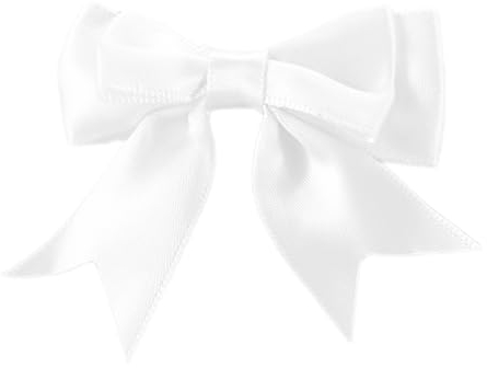 10 Stück 6x7cm Satinband Schleifen,Doppelte Dekoschleife Fertigschleife Geschenkschleifen für DIY Handwerk Hochzeit Weihnachten Valentinstag Dekoration Karte Herstellung von Verzierungen,Creme
