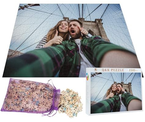 Personalisiertes Puzzle 500 1000 1500 Teile Foto Individuelles Puzzle Holzpuzzle Personalisiertes Geschenk (1500 Stück)