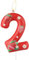 mciskin Strawberry Birthday Candles,Berry 2nd Birthday Decorations,Red Number 2 Candles for Cake,Girls Boys 2nd Birthday Decorations,Red Strawberry & Berry Themed Party Supplies for Fruit Cake Décor
