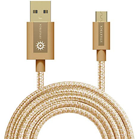 STYLETECK USB A to Micro USB Cable 1M, Android USB Charger Cable Fast Charging Cable Nylon Braided Lead for Samsung Galaxy S7 Edge S6 S5 J7 J6 J5 J3 Note 5 A6 A10, Huawei Y7 Y6, Kindle, Xbox, PS4