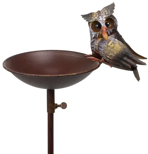 Moritz Vogeltränke Garten Eule 24 x 125 x 17 cm Gartenstecker Gartendeko Gartenfigur Tierfigur Deko